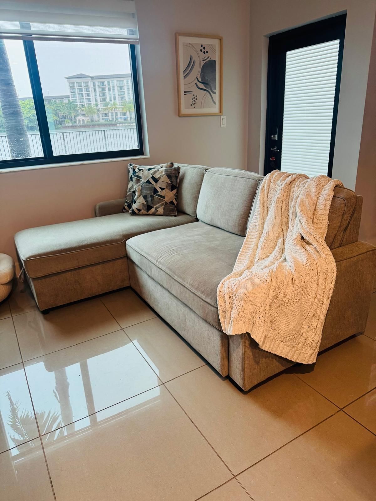 Sleeper Sectional with left side Storage 
