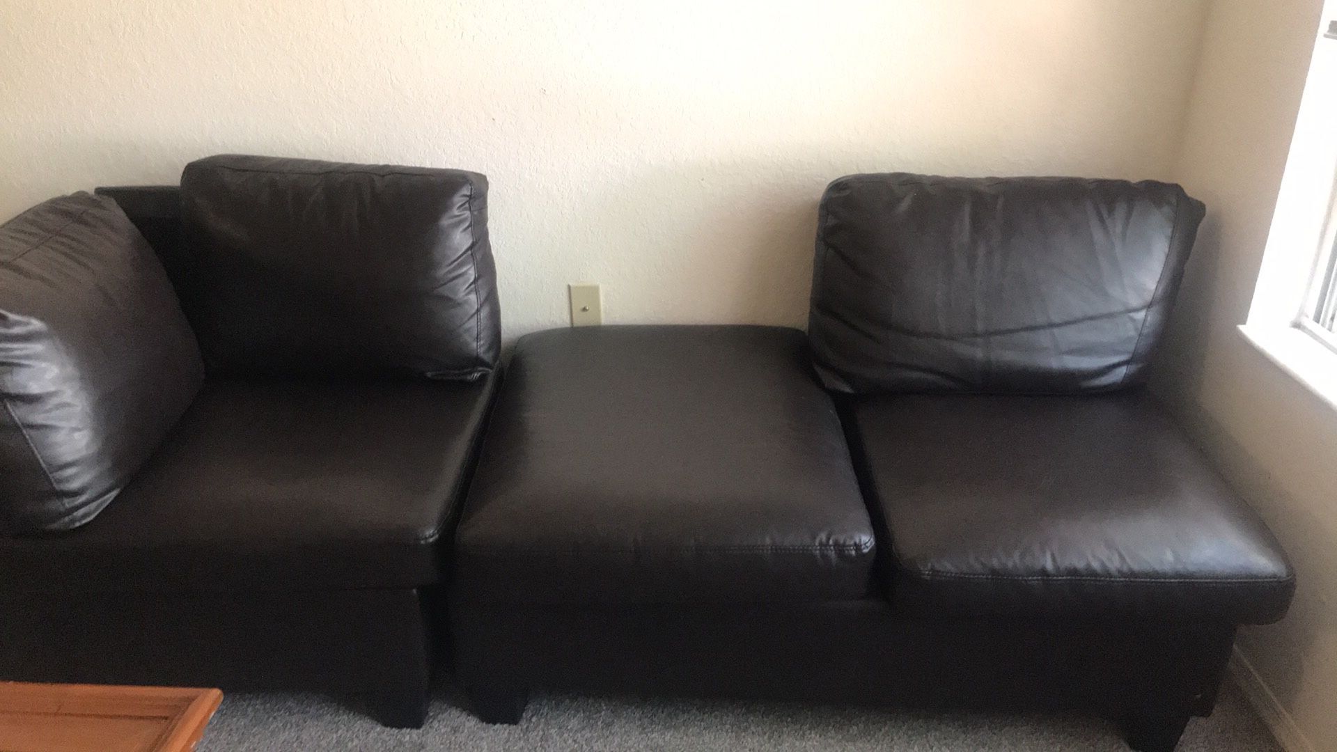 Vinyl two piece sectional