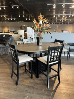 Grey/Black 5PC Counter Height Dining Room Set