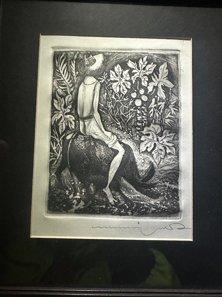 Manuel Rodriguez Sr Boy on Carabao Etching 12/50