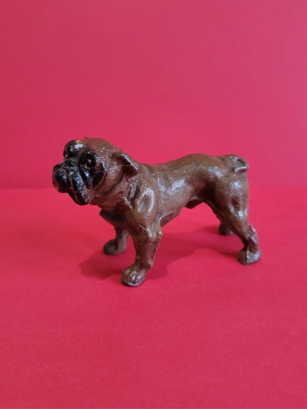 Vtg Lead Bulldog Figure Made in Germany Figurine Statuette Animals Paperweight.