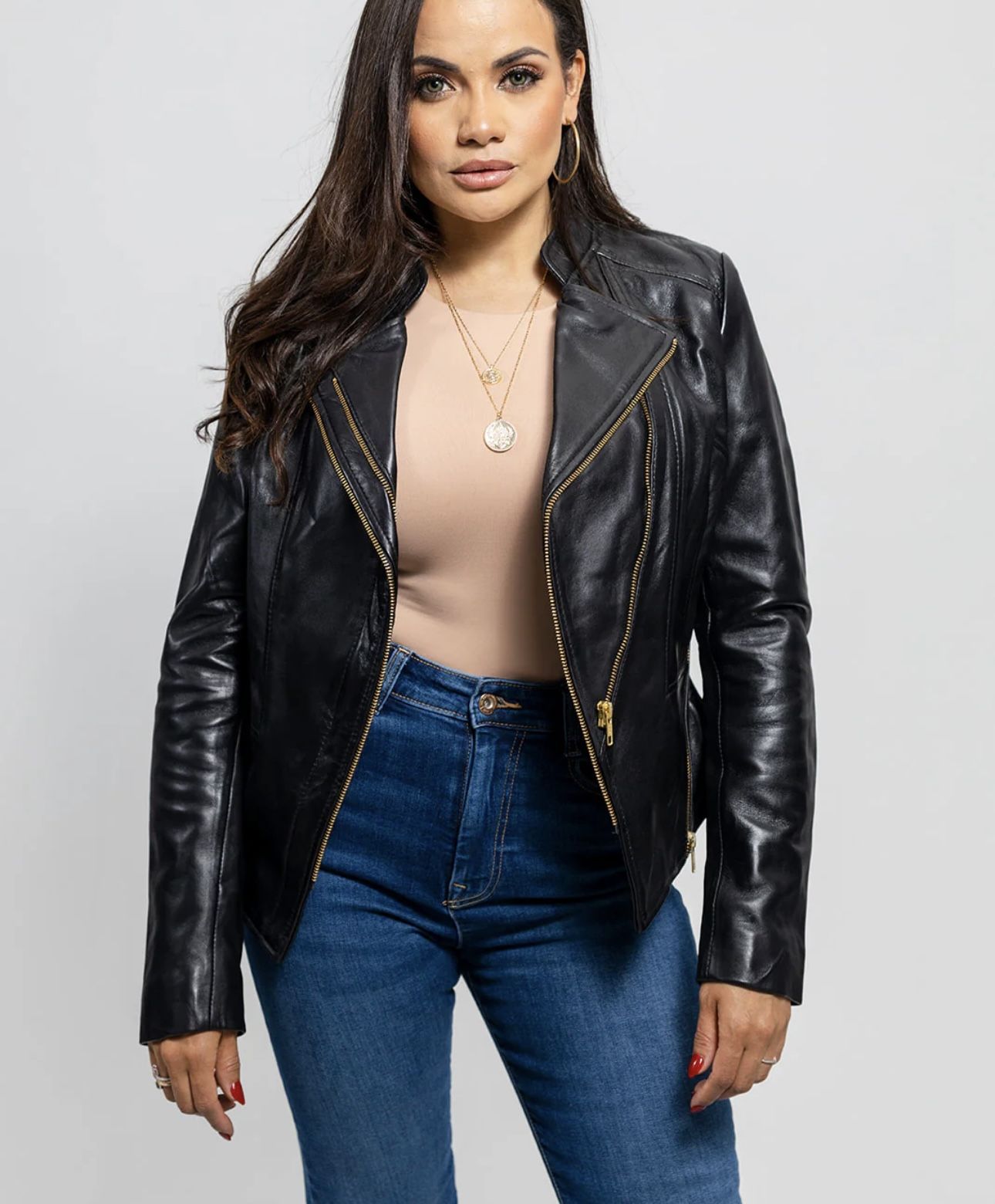 Black Genuine Leather Jacket Whet Blu