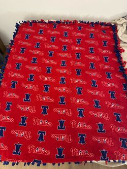 Handmade Philadelphia Phillies Fleece Tie Blanket (Full Size 5'x4')