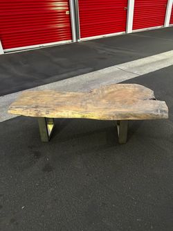 Live Edge Wood Slab Coffee Table