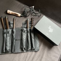 L’Ange Five Wand Curling Set (Pink Base) Brand New