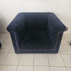 Juego de Sofá Y Butaca Color Azul Oscuro