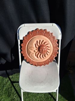 Terracotta Sun and Moon Wall Plaque