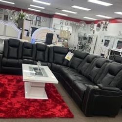 Power Reclining Sectional In Stock For Immediate Delivery 