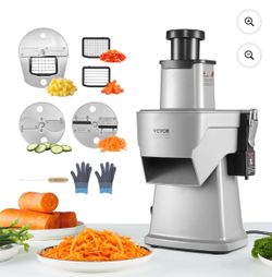 VEVOR Electric Vegetable Slicer, 4 in 1 Multifunctional Food Cutter, 200W Vegetable Chopper for Slicing Shredding Dicing and Slitting, with Cut-Resist