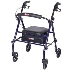 Carex Steel Rollator Walker with Seat and Wheels, Rolling Walker for Seniors, Supports 350lbs, For 5'0" to 5'8", Adult Rollator for Seniors, Padded Se