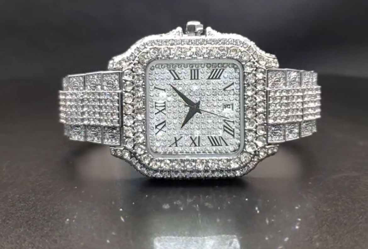 Silver Diamond Watch