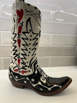 Cowboy boot vase