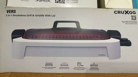 2 in 1 Smokeless Grill & Griddle With Lid