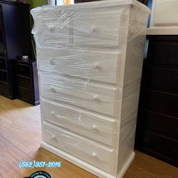 White Jumbo Duplex Pinewood Chest Cajonera Comoda Dresser 