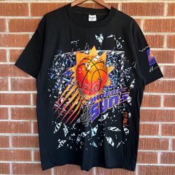 Vintage 90s Phoenix Suns Shattered Backboard NBA Logo T-shirt XL New