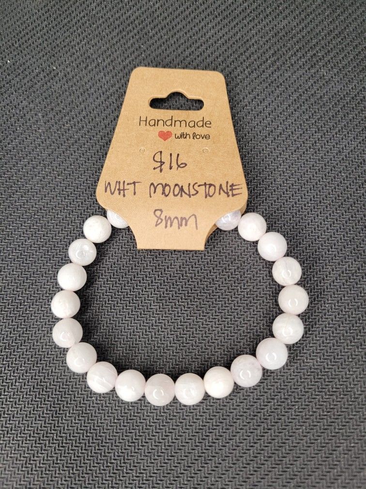 8mm White Moonstone Bracelet