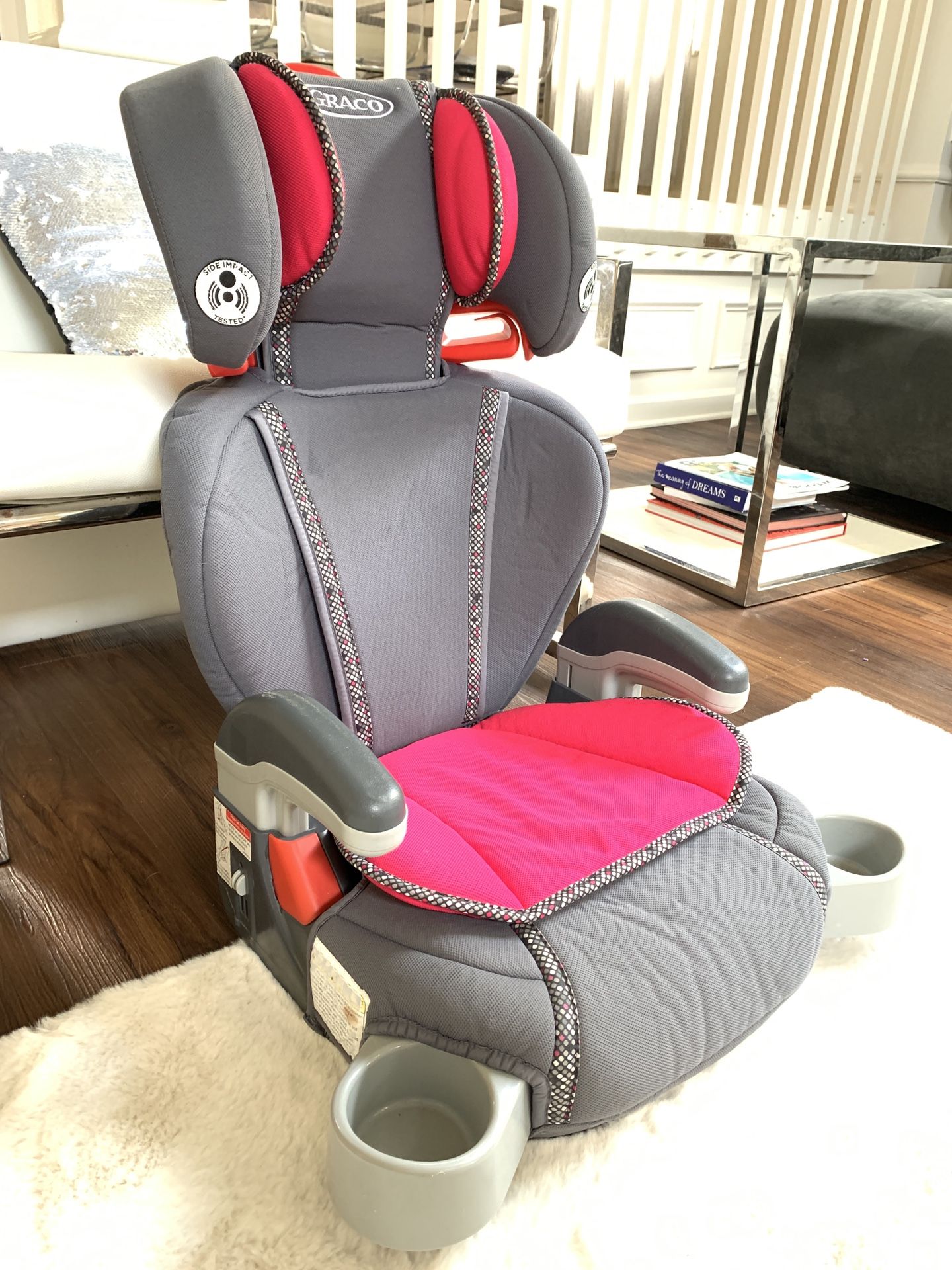 Girls Car Seat Booster Seat 3 levels Adjustable Graco