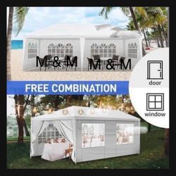 10x20' Wedding Party Canopy Tent Outdoor Gazebo with 6 Removable Sidewalls