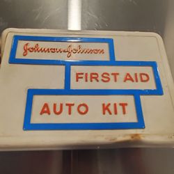 1960s Vintage Johnson & Johnson Travel First Aid Kit Vintage Antique Rare Safety Bandaid Kit Case 