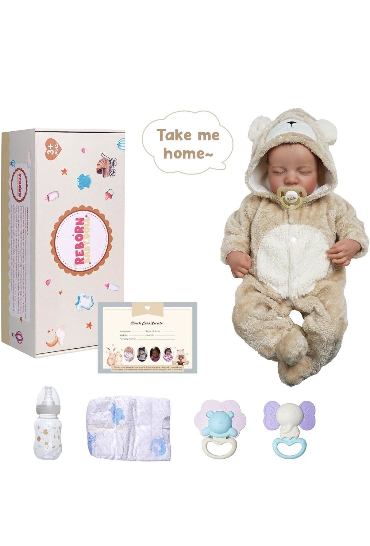 BABESIDE Lifelike Reborn Baby Dolls Boy - 17-Inch Baby Soft Body Realistic-Ne...