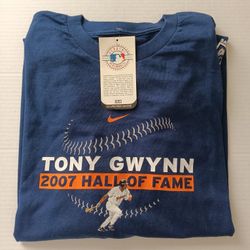 Padres XXL Tony Gwynn Vintage Nike Men's Front and Back 07 HOA Cooperstown Tee
