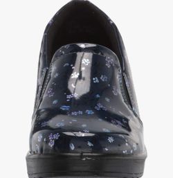 Easy Works by Easy Street womens Leeza Clog, Navy Floral Patent, 11 US
