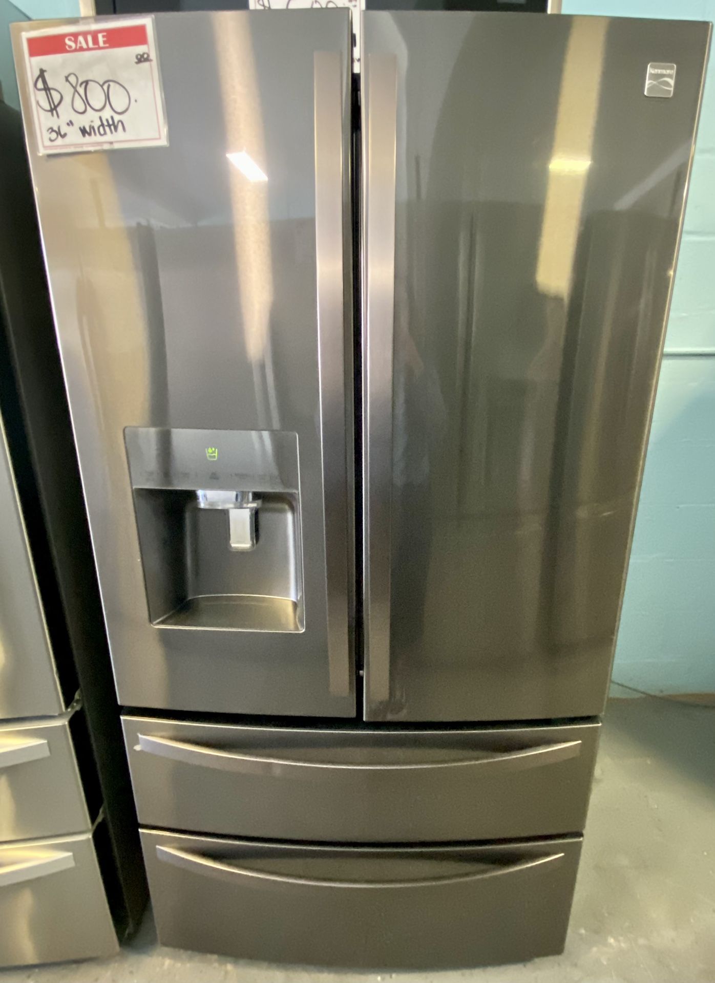 Kenmore Used Dark Stainless French-Door 36”width Fridge