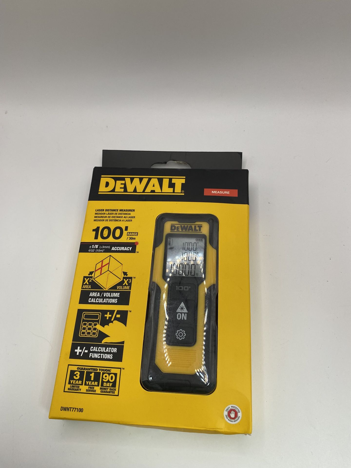 Dewalt 100ft Laser Distance Measurer (DWHT77100) Factory Sealed New