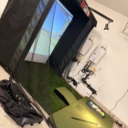 Full TruGolf Simulator Setup – Screen, Frame, Projector – Great Deal