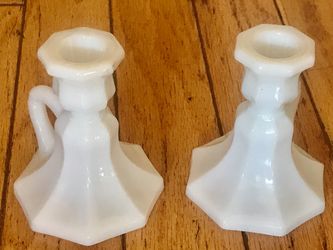 Vintage Milkglass Candle Holders