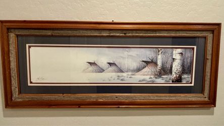 Ken Cargle Southwestern Framed Art – Large Panoramic Teepee Scene