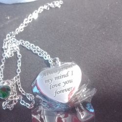 Silver Heart Necklace Urn