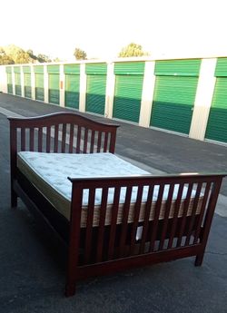 FULL BED FRAME WITH BOX SPRING AND MATTRESS