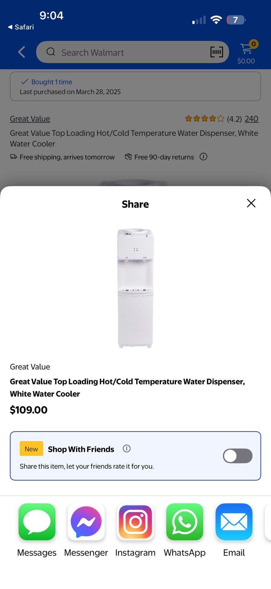Great Value Water Dispenser