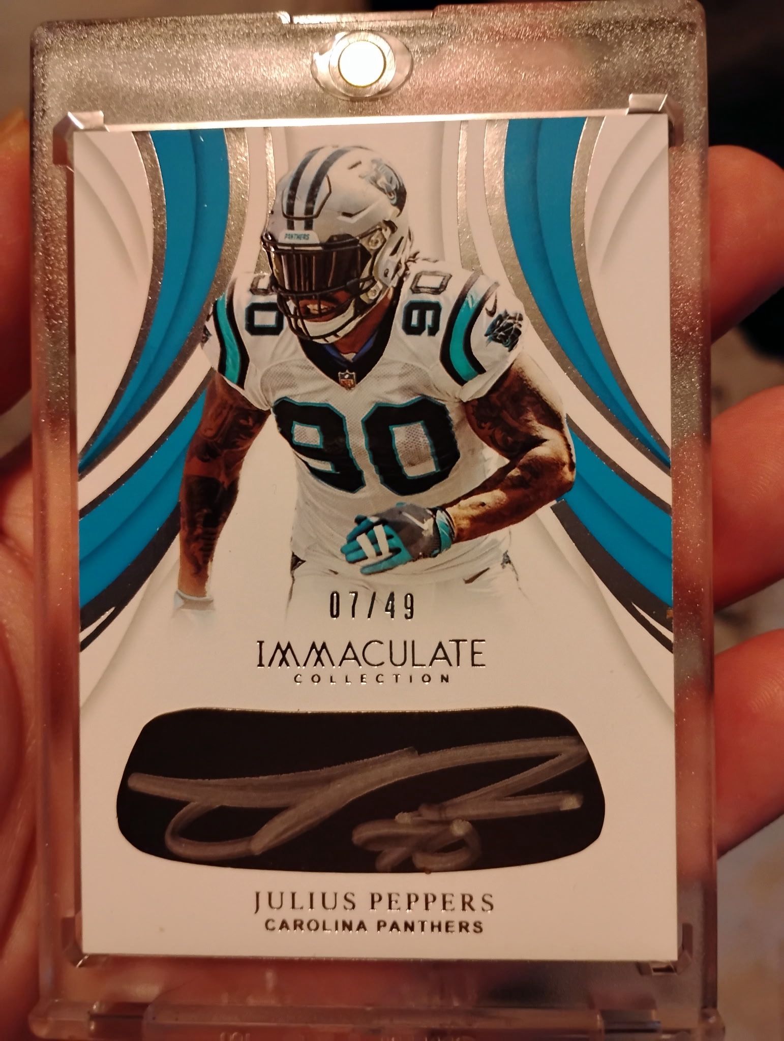 Julius Peppers Autograph Auto Immaculate Eye Black /49 Panthers
