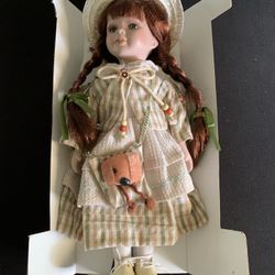 Collectible Vintage Porcelain Doll 13”