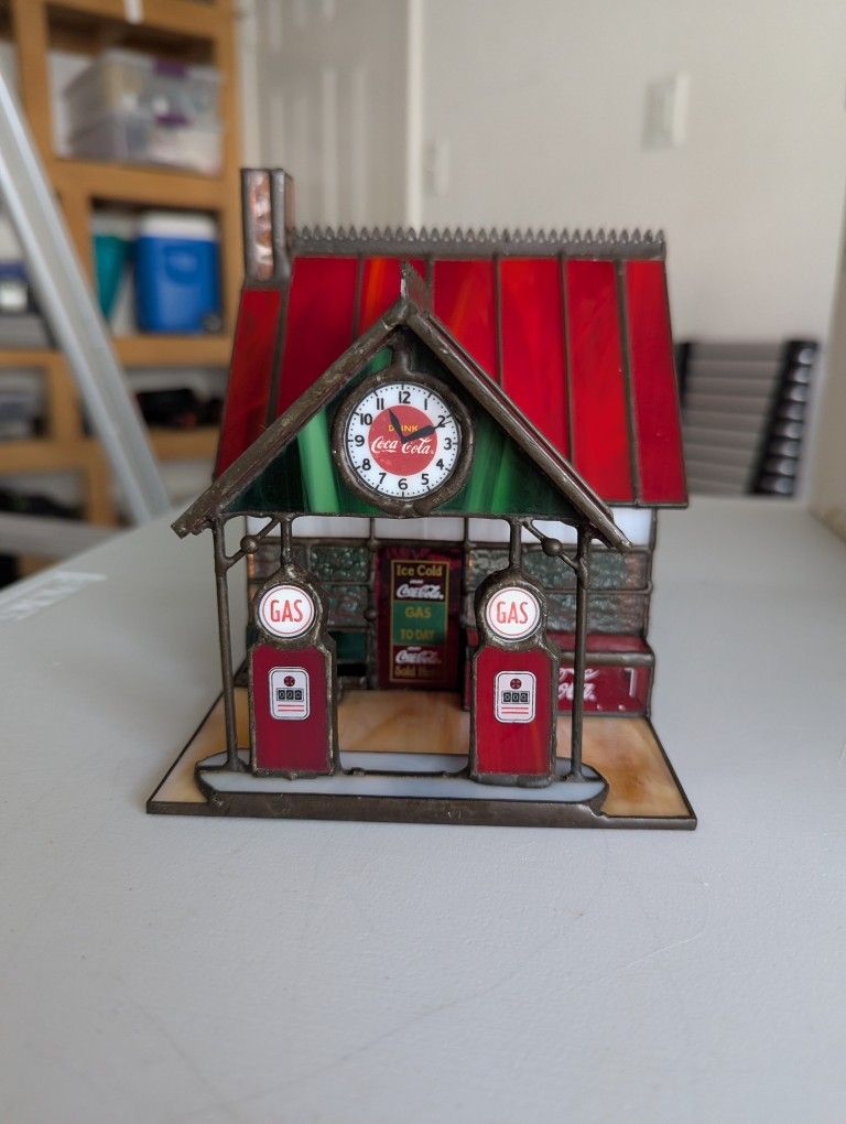 Coca-Cola Stained Glass Gas Station