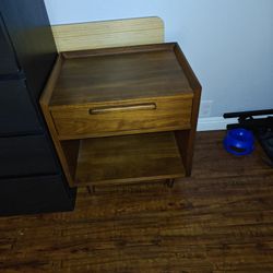Mid Century Modern Dresser/Nightstand End Table, Tate Nightstand In Walnut From Crate&Barrel