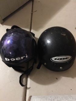 2 motorcycles helmets small & Large