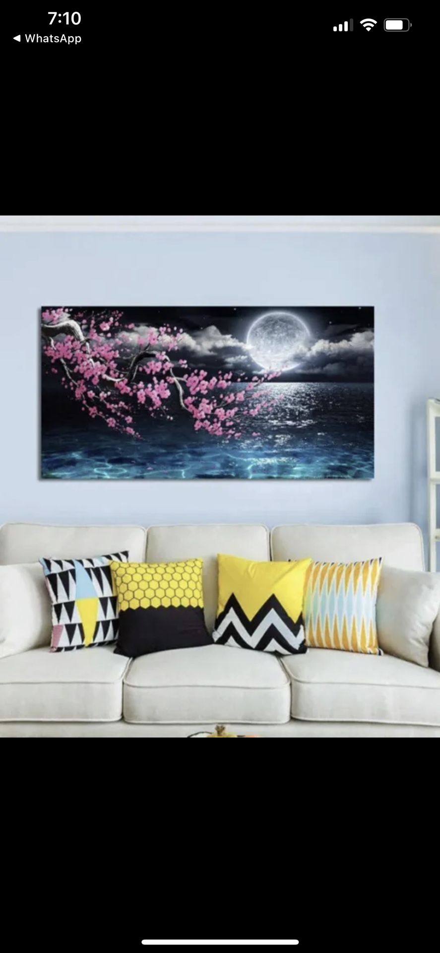 Framed Wall Art Plum Blossom Moon Ocean Art Prints