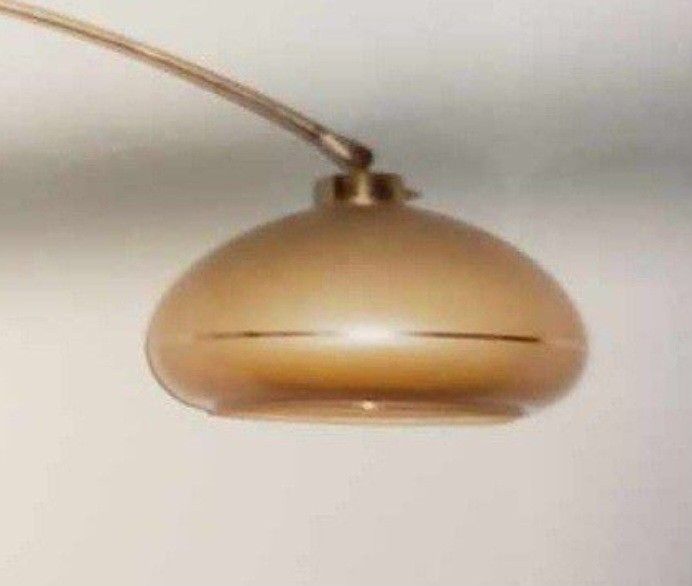 SUPER UNIQUE Vintage Brass and Walnut Telescoping Arc Floor Lamp