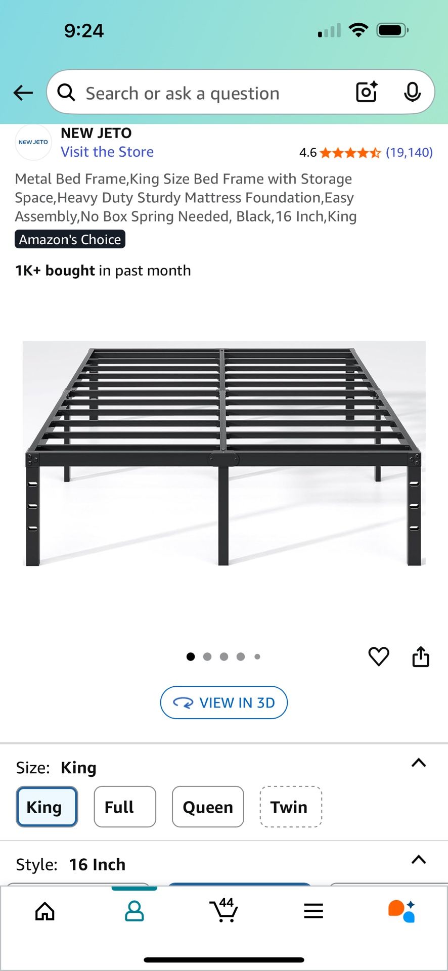 King Size Metal Bed Frame