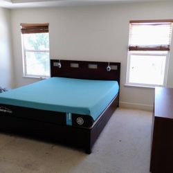 Queen Bed With Frame And Drawers 
