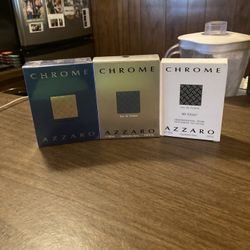 NEW Azzaro Chrome Eau De Parfum, Original Chrome, & Original Chrome Tester Bottle