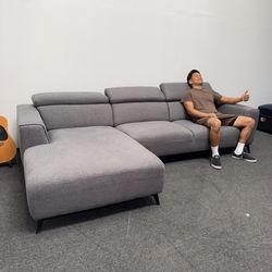 ❗️Half Priced ❗️ Gray Sectional Couch with Adjustable Headrest  - Can Deliver