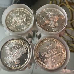 Vintage Silver 1 Oz .999 Rounds Coins 