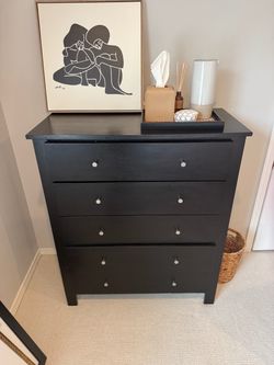 Modern Black Four-Drawer Dresser by Dania