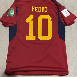 Pedri Spain 2022 World Cup Home Jersey X Large 