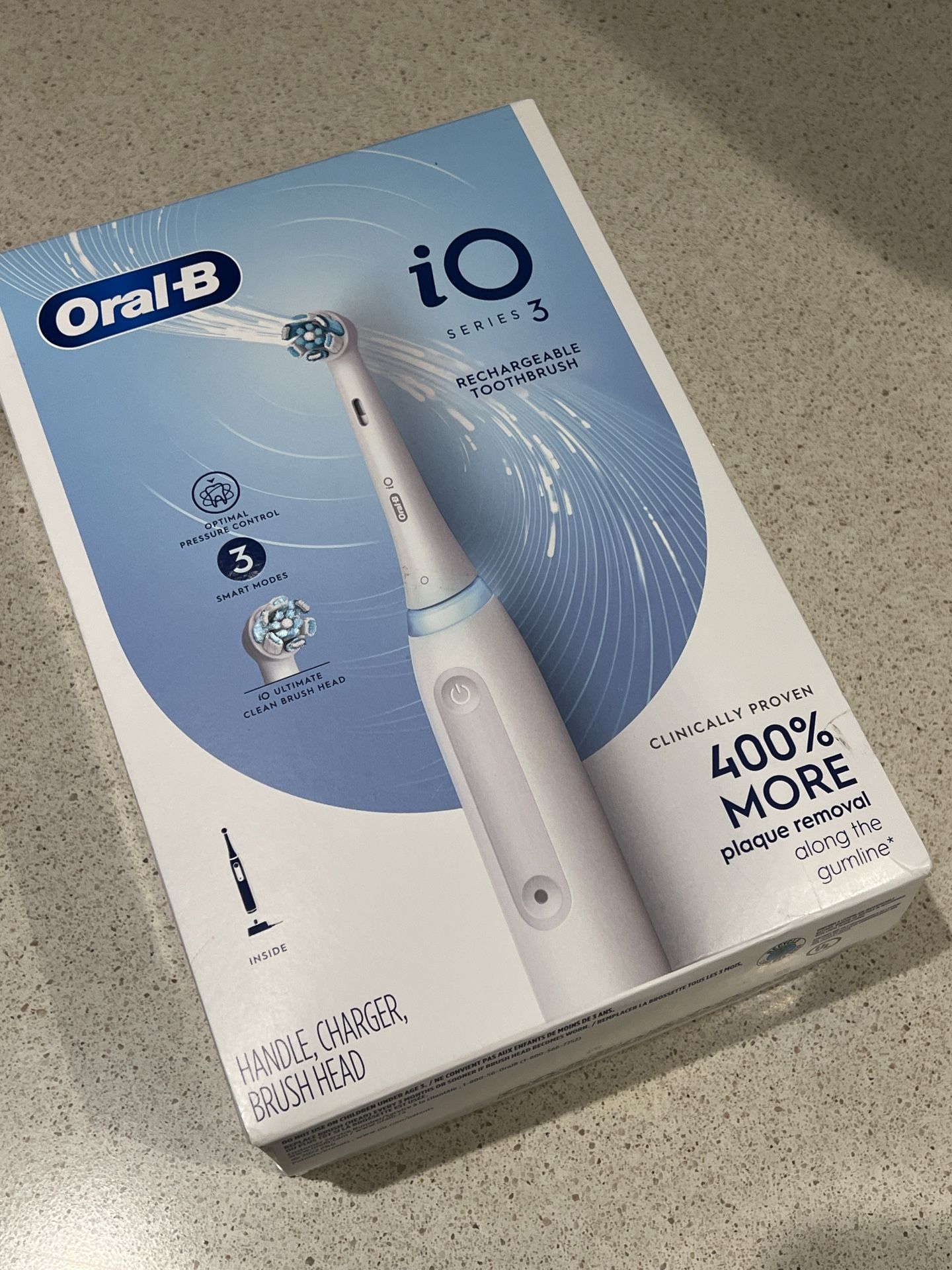 Brand new Sealed Oral-B iO Series 3 Electric Toothbrush with (1) Brush Head, Rechargeable, White
