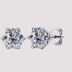 0.5 carat moissanite silver earrings